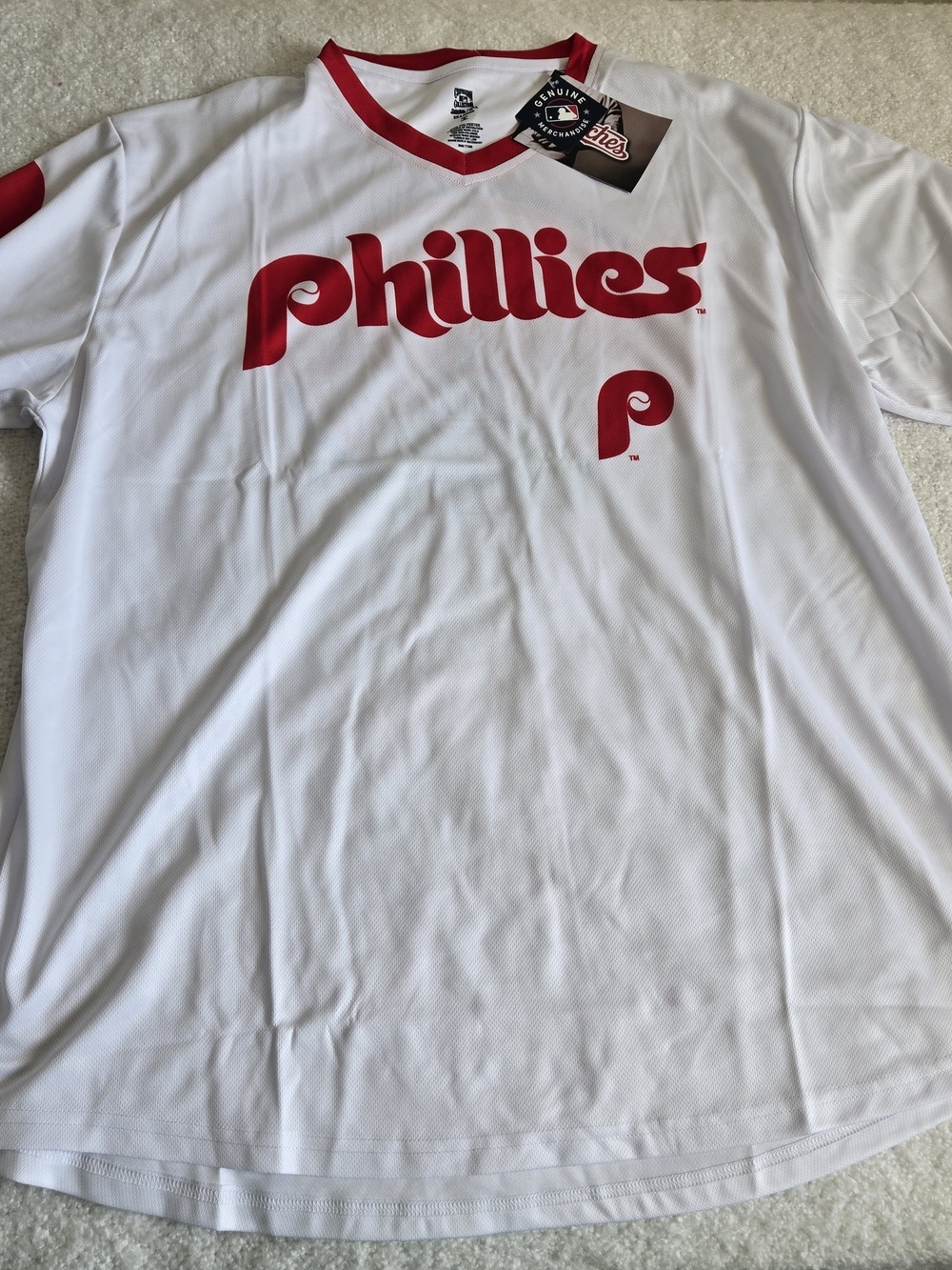 Stitches Philadelphia Phillies Retro White Jersey Cooperstown Collect. XXL NWT!